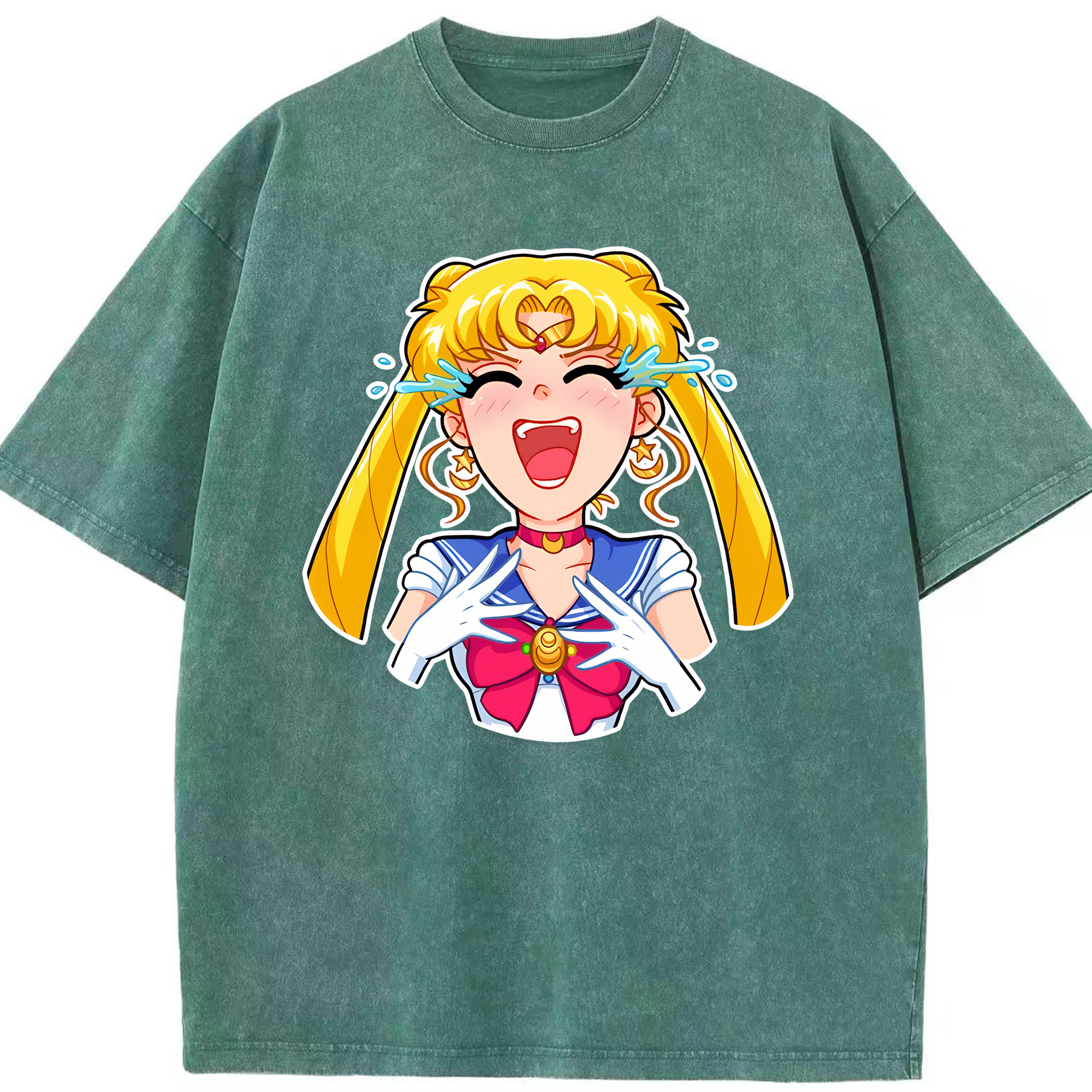 （画像用） 美少女戦士セーラームーン 月野 うさぎ つきの うさぎ Sailor Moon Tsukino Usagi 綿100% ヴィンテージ風 半袖Tシャツ（フロントプリント）
